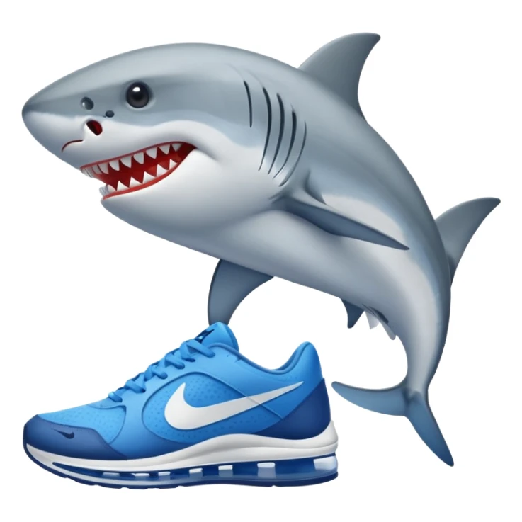 tiburón con zapatos nike sticker