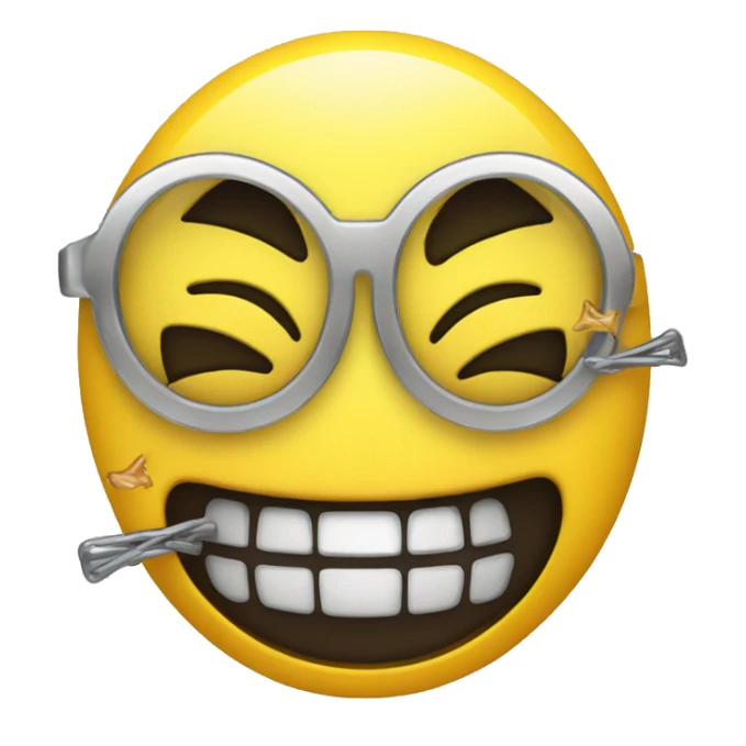 yellow emoji with grills and kisses  sticker