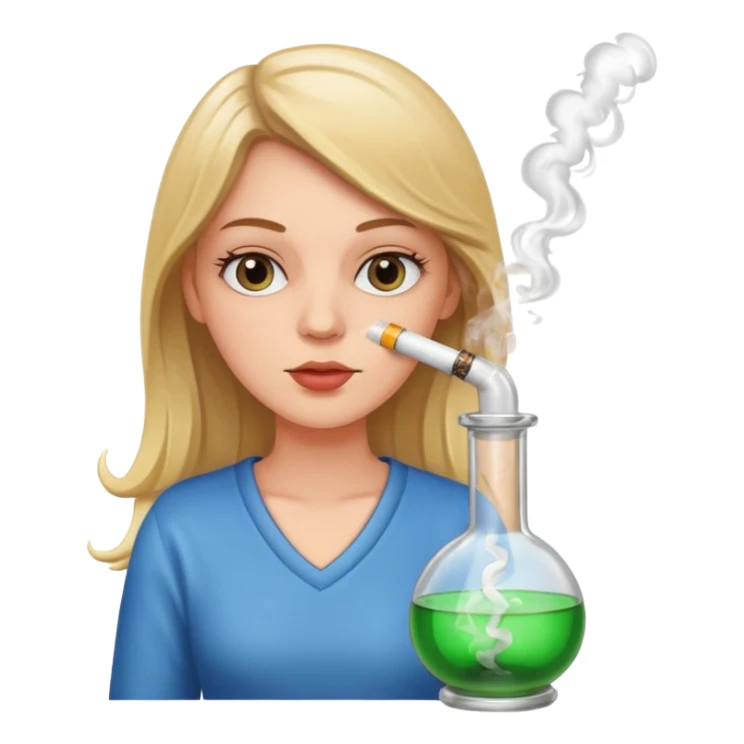 White girl smoking out of a bong  sticker