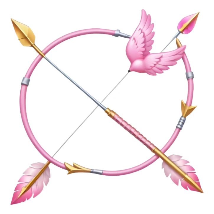 Soft pink angelical bow and arrow sticker