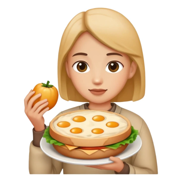 Person holding food sticker