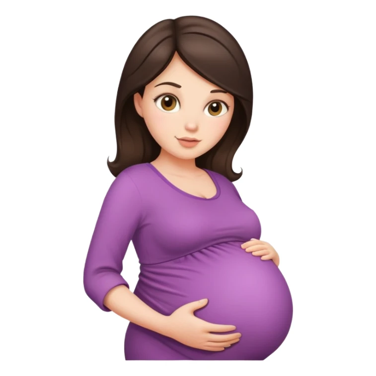 Beautiful brunette pregnant woman with baby bump sticker