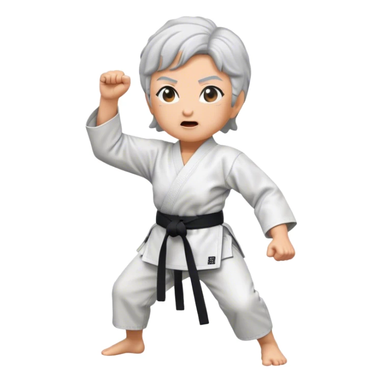 grandma karate with black belt sticker