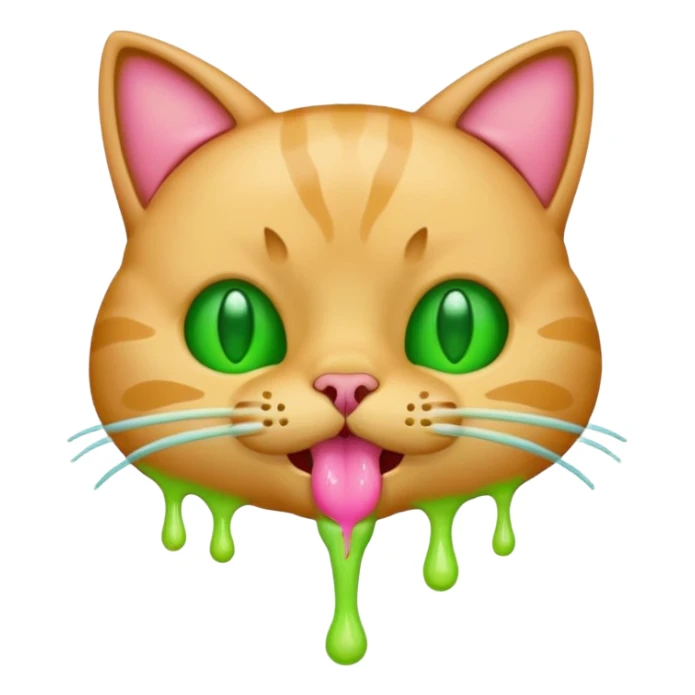 an emoji that vomits. But it's a cat that vomits sticker