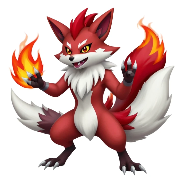 Delphox-Zoroark-Zangoose-hybrid-creature sticker