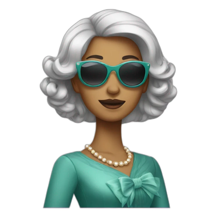 lady wearing fancy clothes with shades sticker
