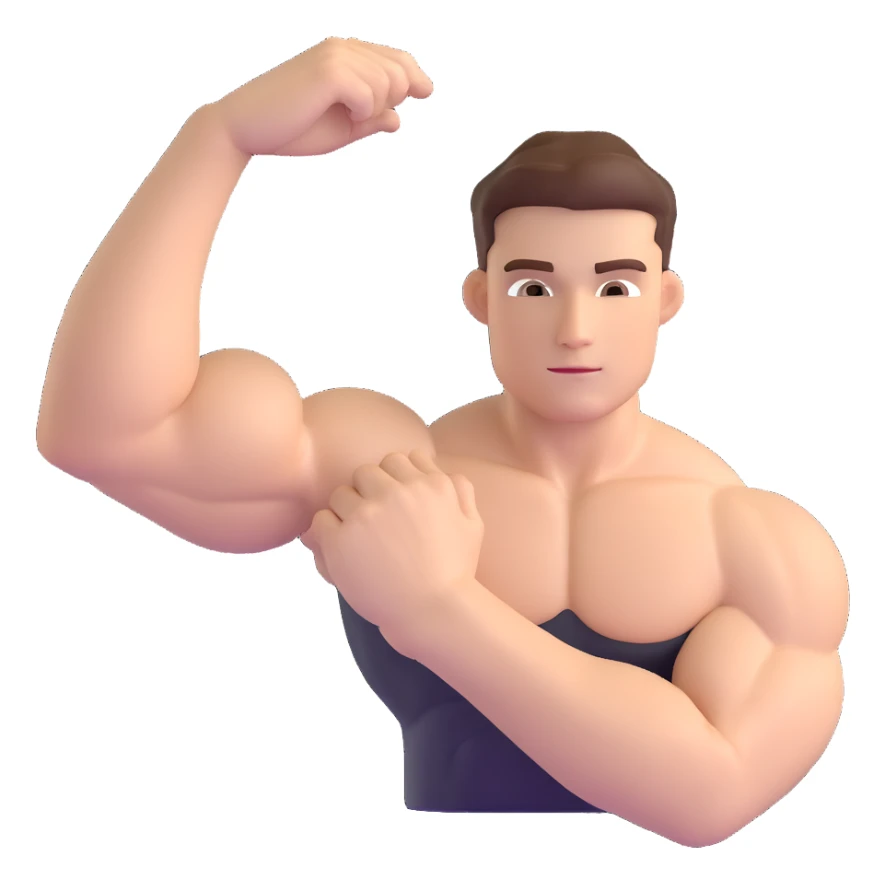 muscular arm of white young man, focus on the arm sticker
