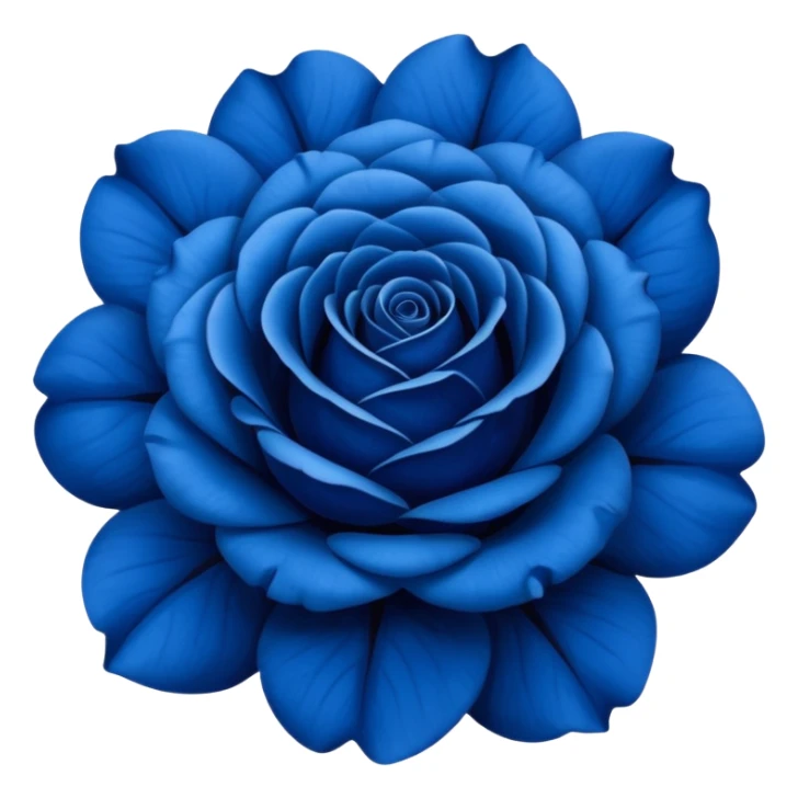 rose shape flower, no stem, now make it a vibrant and bold and darker shade of blue sticker
