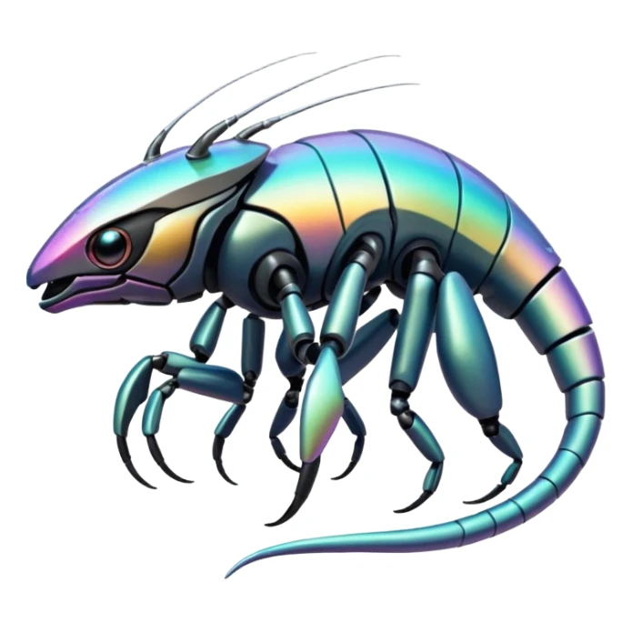  exotic futuristic modern cyber-Fakémon-Digimon-Vernid-creature sticker