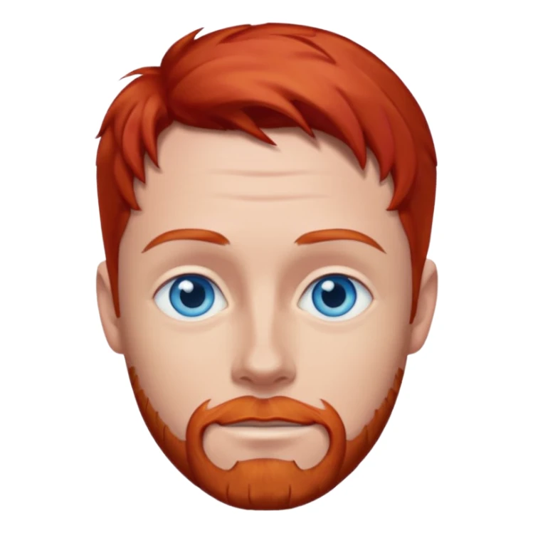 Dave Farrell with blue eyes, red hair sticker