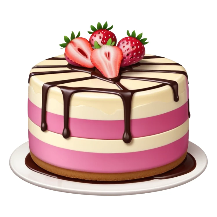 Pink Strawberry Cheesecake With Chocolate Syrup  sticker