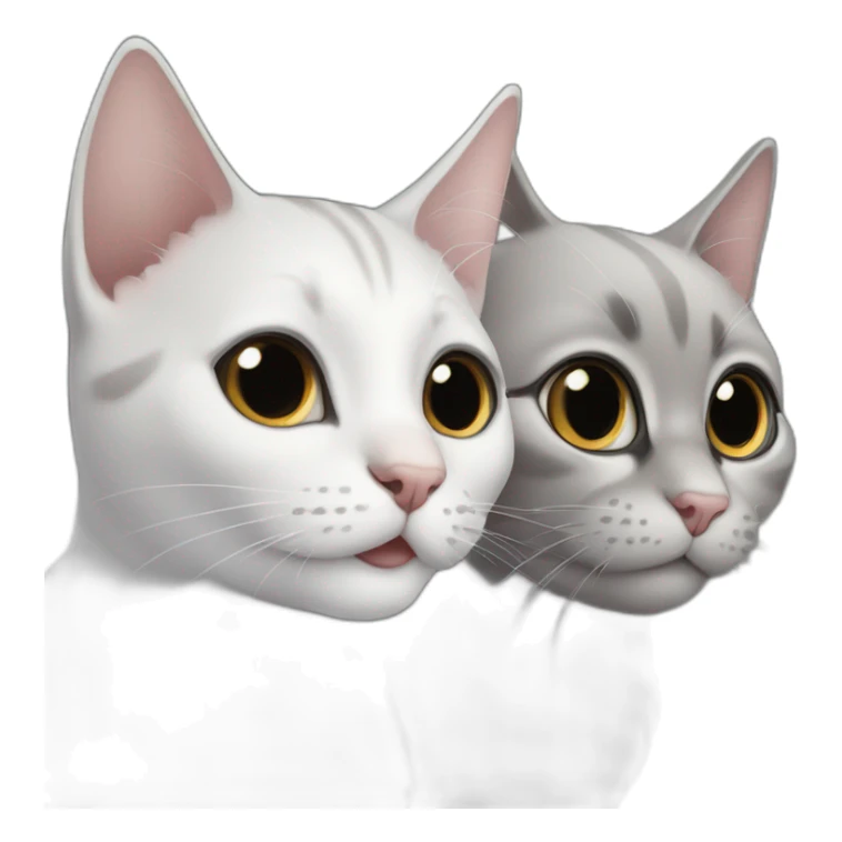 gato negro y gato gris perla jugando sticker