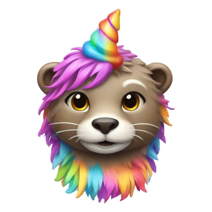 I would like an otter wearing a unicorn costume sticker
