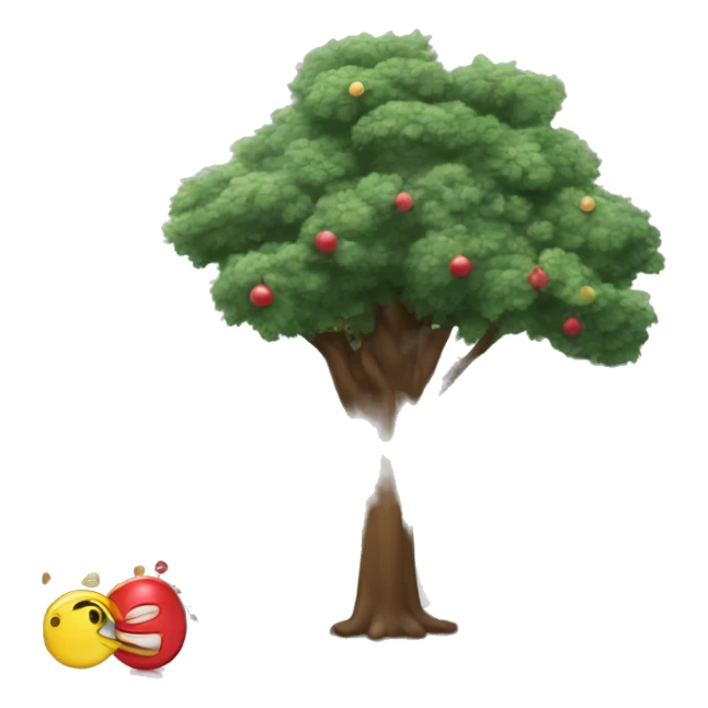 New Year's house and tree with garland sticker