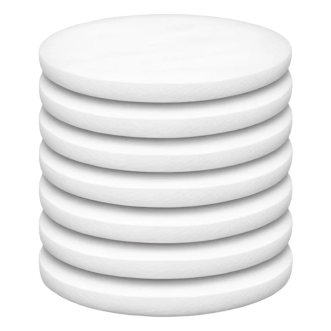 A pack of 50 round flat cotton pads sticker