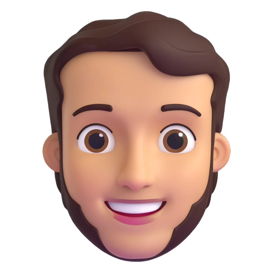 face of a man named Antony, smiling sticker