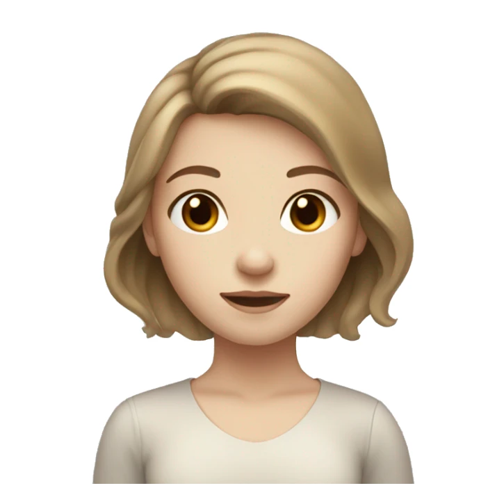 Pale girl with light brown eyes and light brown hair  sticker