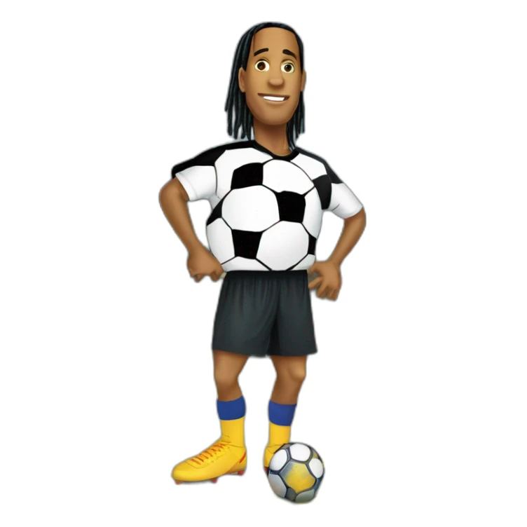 Ballon de foot sur le pied de Ronaldinho sticker