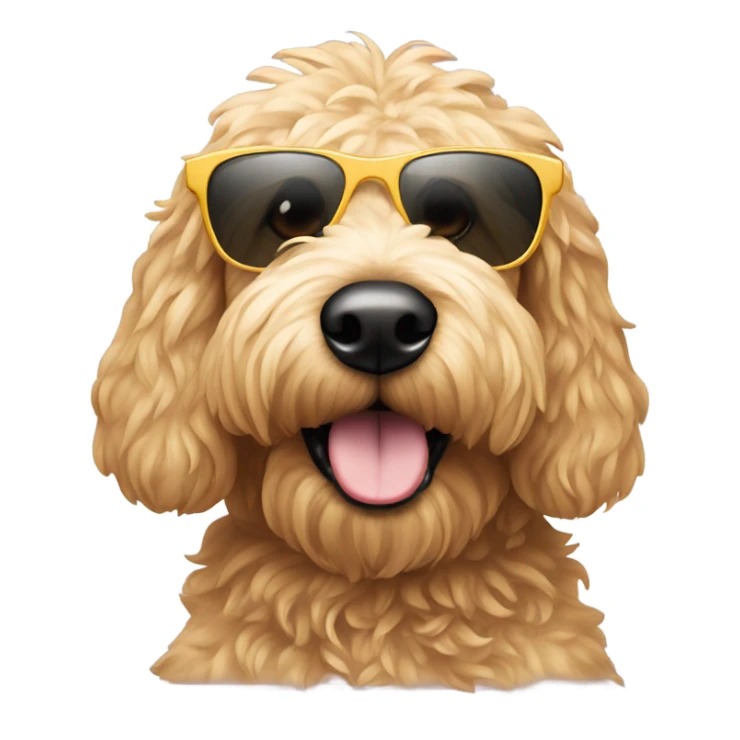 Golden doodle with sun glasses sticker
