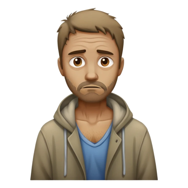 A poor man on the streets in another man on the street sticker