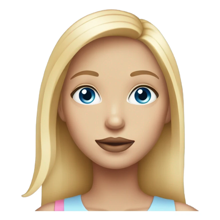 Blonde girl blue eyes and pinkish lips sticker