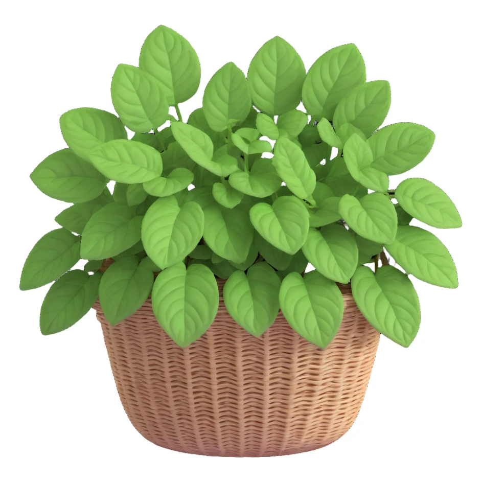 Plectranthus Verticillatus Swedish Ivy with trailing stems and perfectly round circular leaves in a coconut fiber basket sticker