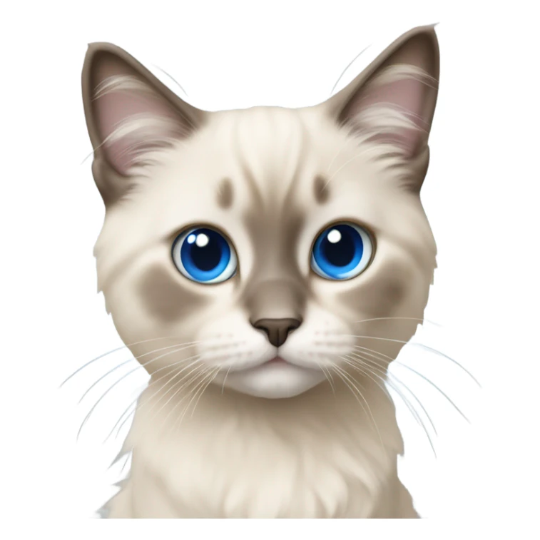 beige baby ragdoll cat blue eyes sticker