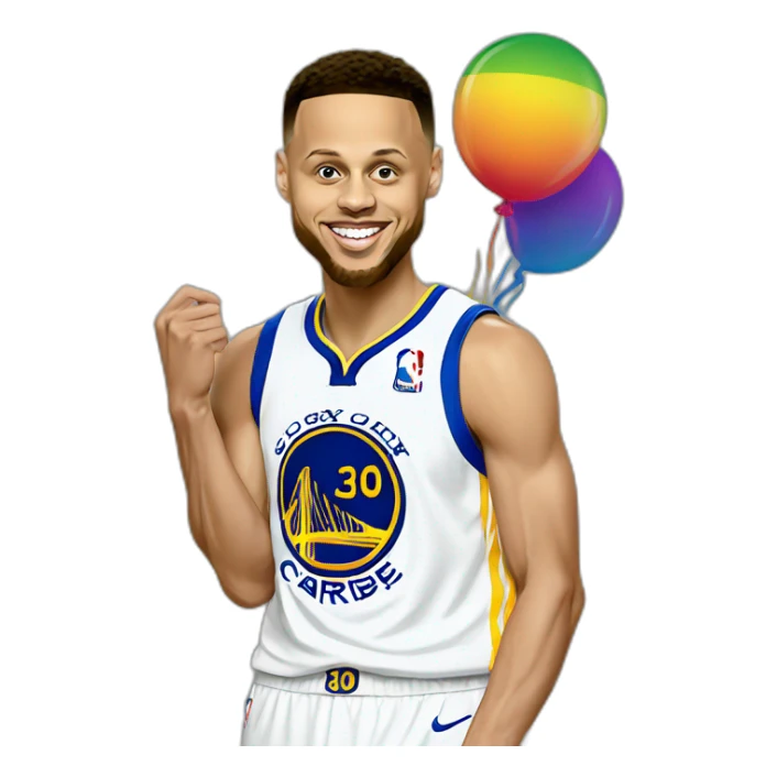 steph curry with gay pride shirt on sticker