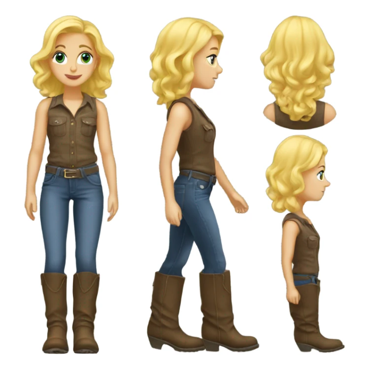 Redneck blonde girl in boots sticker