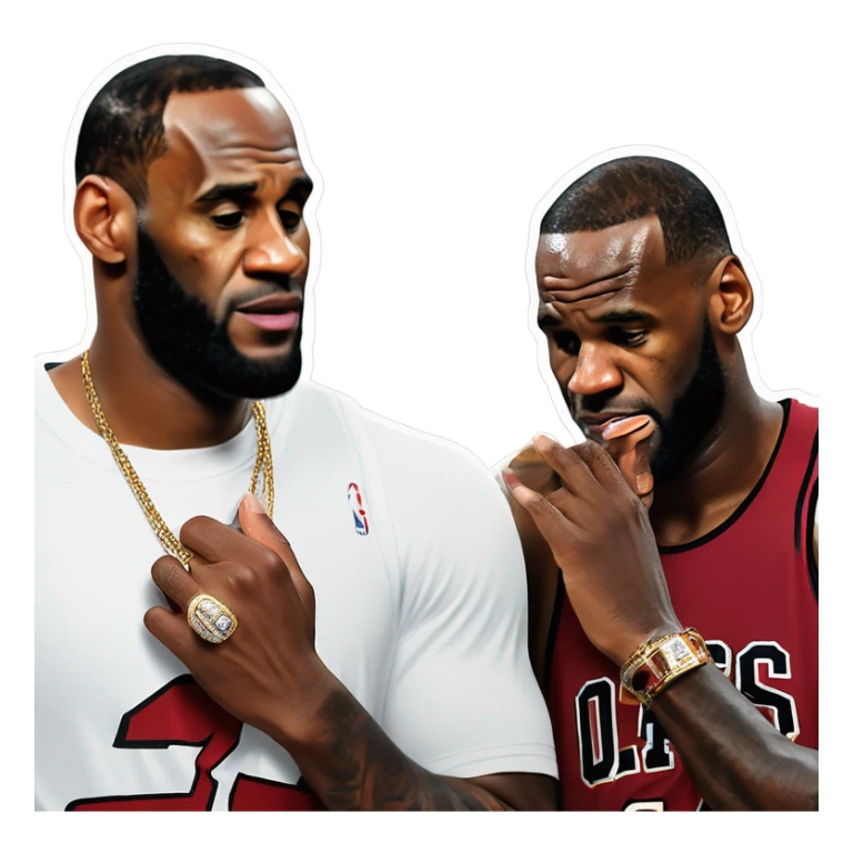 LeBron with 20 finals rings on his fingers while mj cries sticker