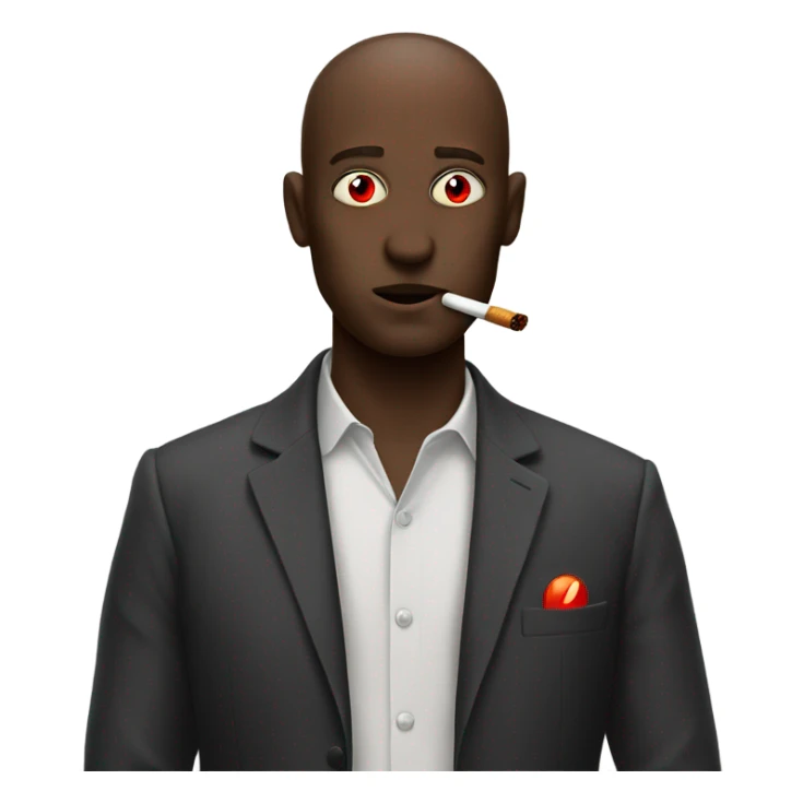 Emoji red eyes smoking sticker