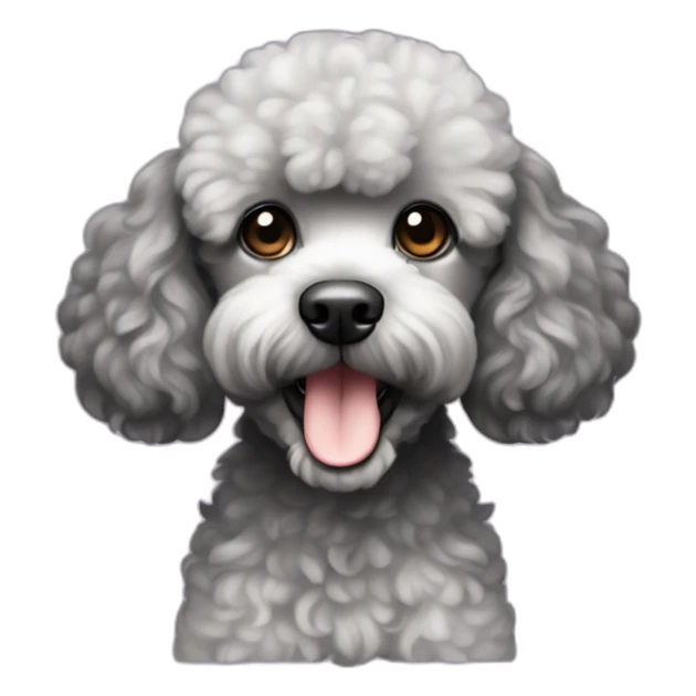 A single Energetic black mini poodle with short hair sticker