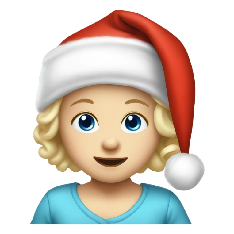 Blonde blue eyed baby wearing Santa hat  sticker