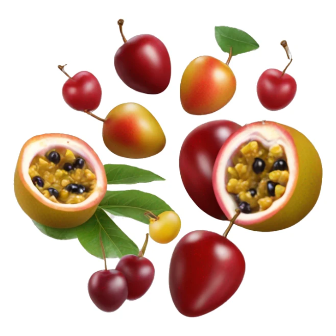 passion fruit cherries and cherries in a dove sticker