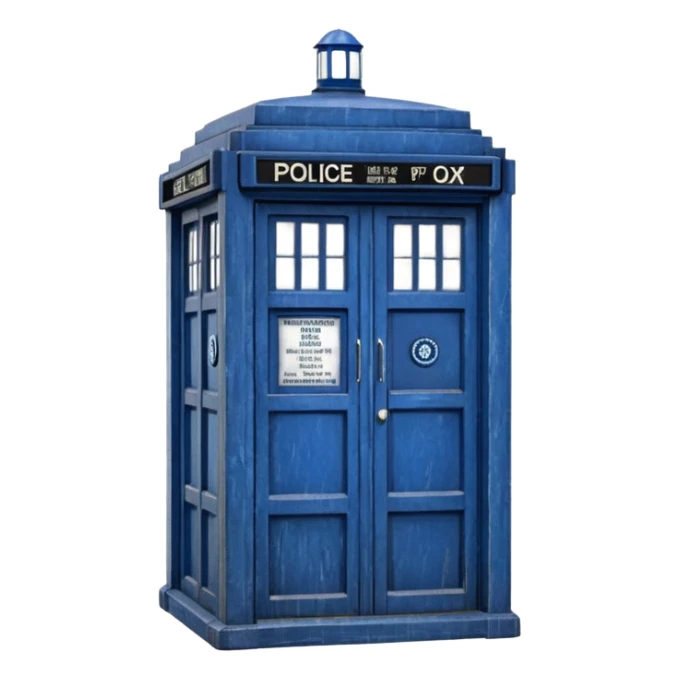 Tardis iconic blue police box, simple and expressive sticker