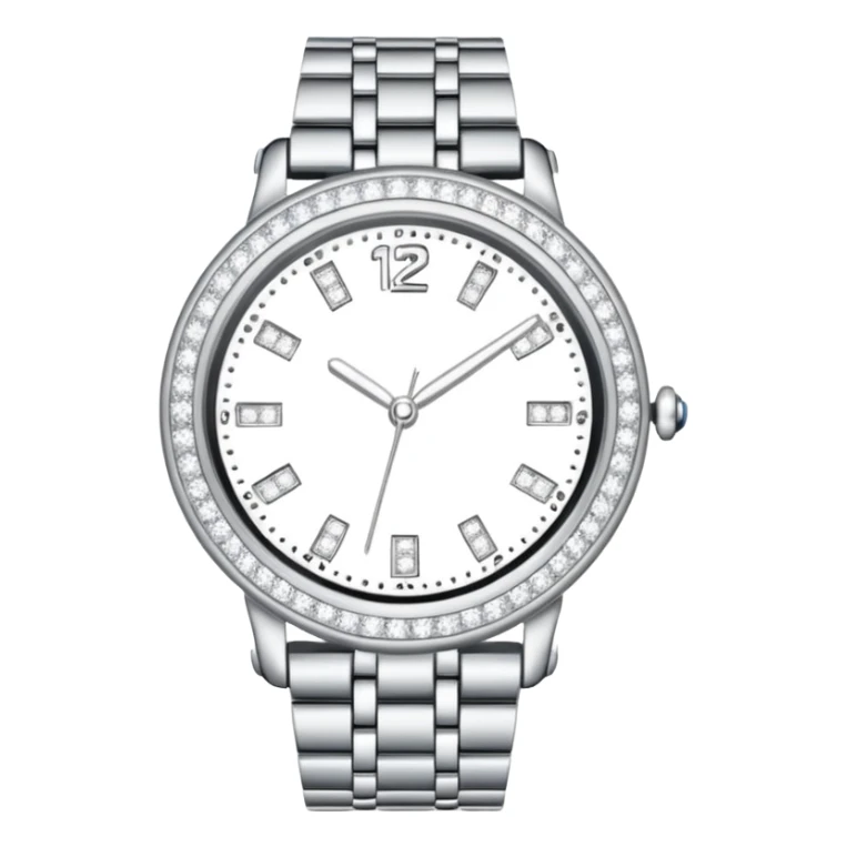 Crie um relógio de pulso prateado cravejado de diamantes  sticker