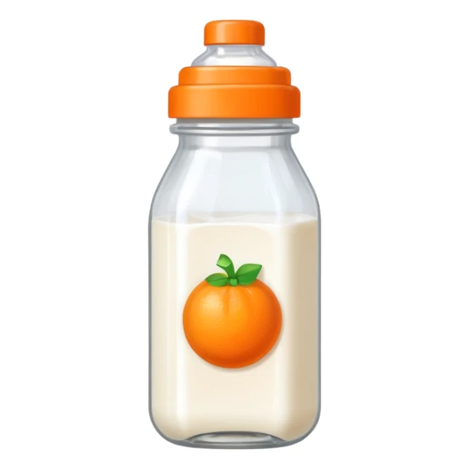pixel art baby bottle with orange lid sticker