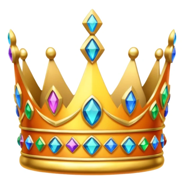 Glass crown with colorful stones sticker