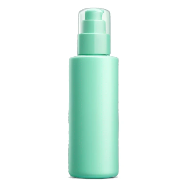 Turquoise pastel Green cosmetic bottle with pump all one colour and matte  sticker