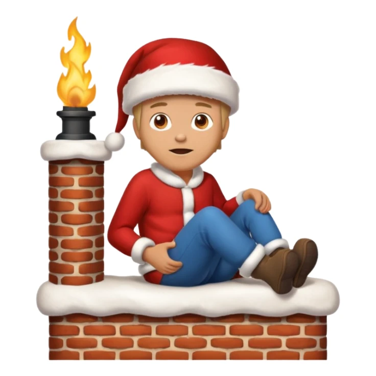 Cristmas male sit down on a chimney sticker