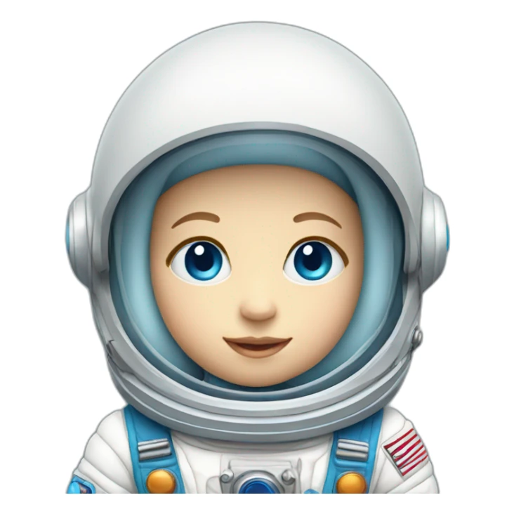 white baby body astronaut blue eyes sticker