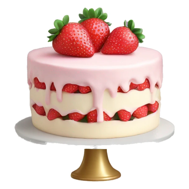 Light Pink strawberries and cream cake sticker