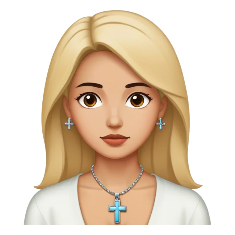 woman  neck cross sticker