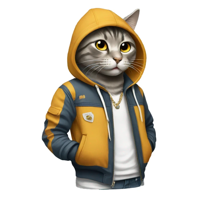 cat wearing a streetwear fashion sticker