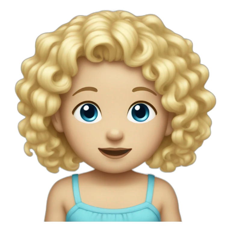 baby with curly and blonde hair and with blue eyes  sticker