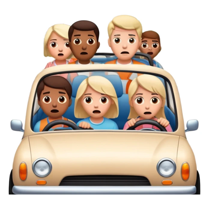 people looking scared driving in bad neighborhoods  sticker