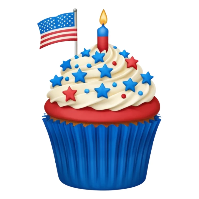 4th of july cupcake flag sticker
