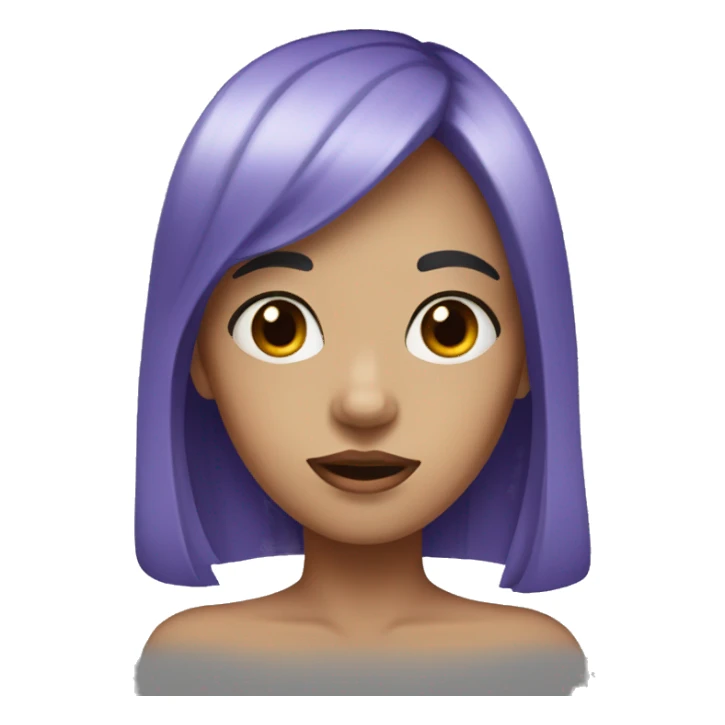 girl with dark purplish maroon hair, bangs, blue eyes sticker