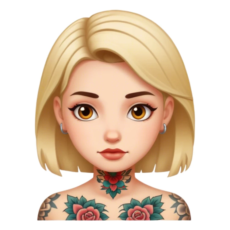 girl with tatto sticker