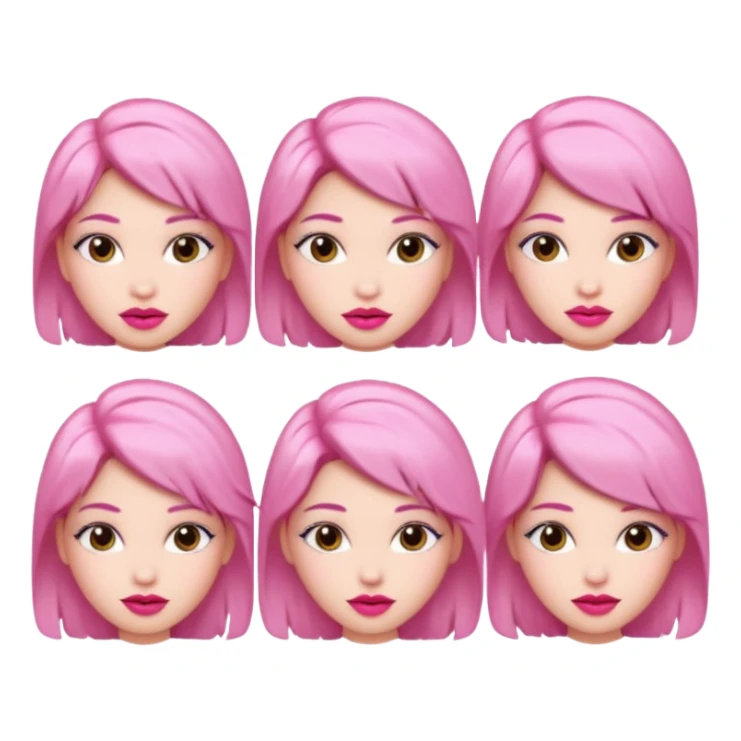 woman Pink lips, deifferent hair sticker